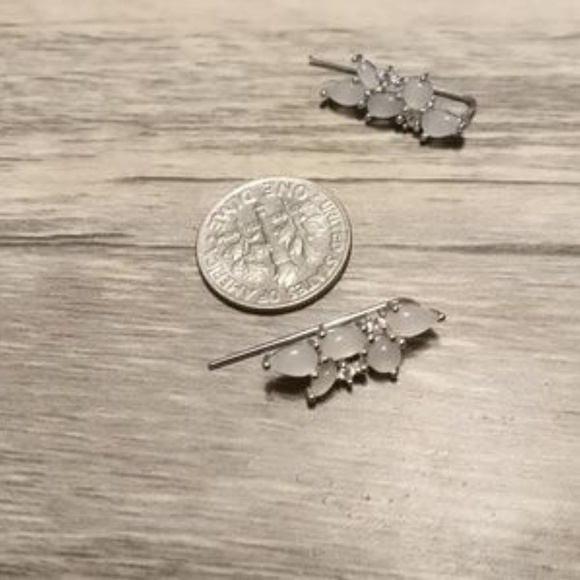 Moonstone Sterling Silver Ear Crawler Climber - Picture 2 of 4